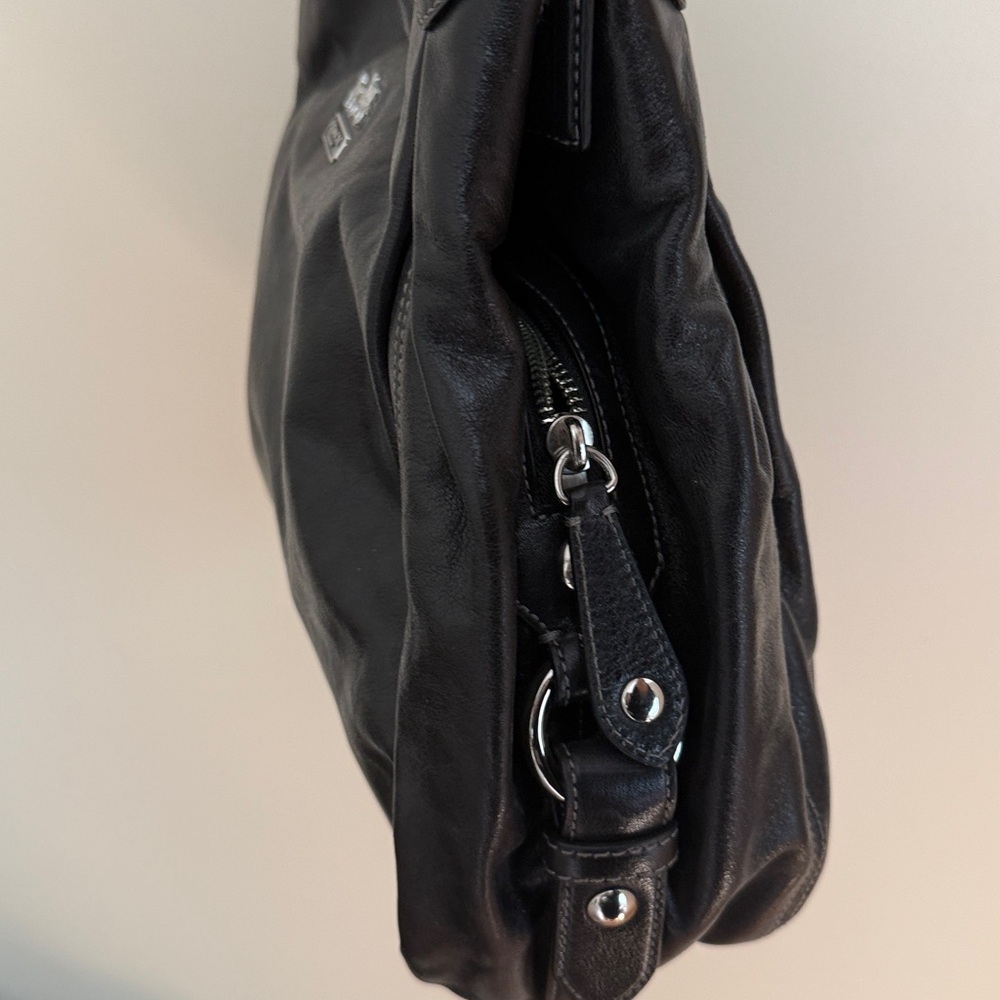 Coach Black Leather Shoulder Bag NWOT - Picture 3 of 9